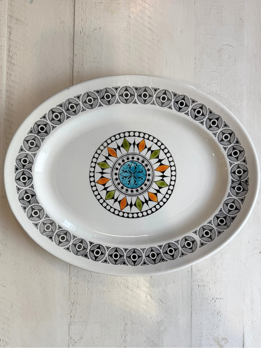 Vintage Kathie Winkle Ironstone oval platter